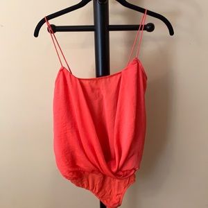 Marciano strappy coral poppy bodysuit small
